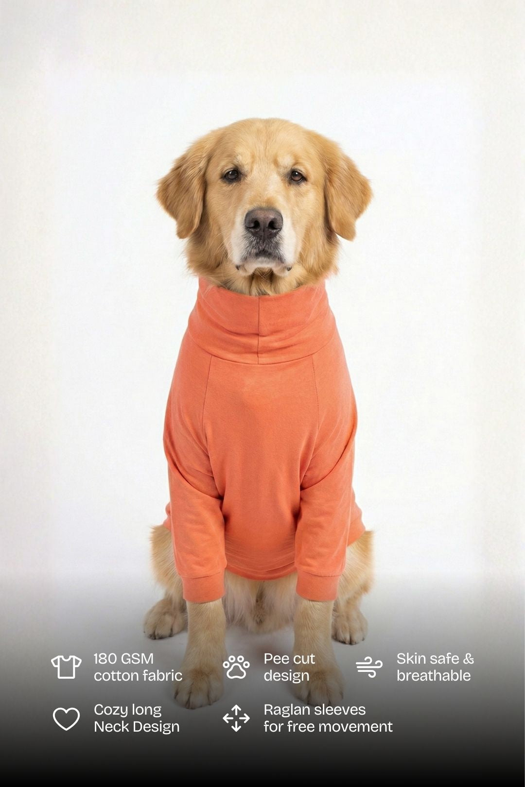 Coral Peach Long Neck T-shirt for Dogs and Cats Furrocio
