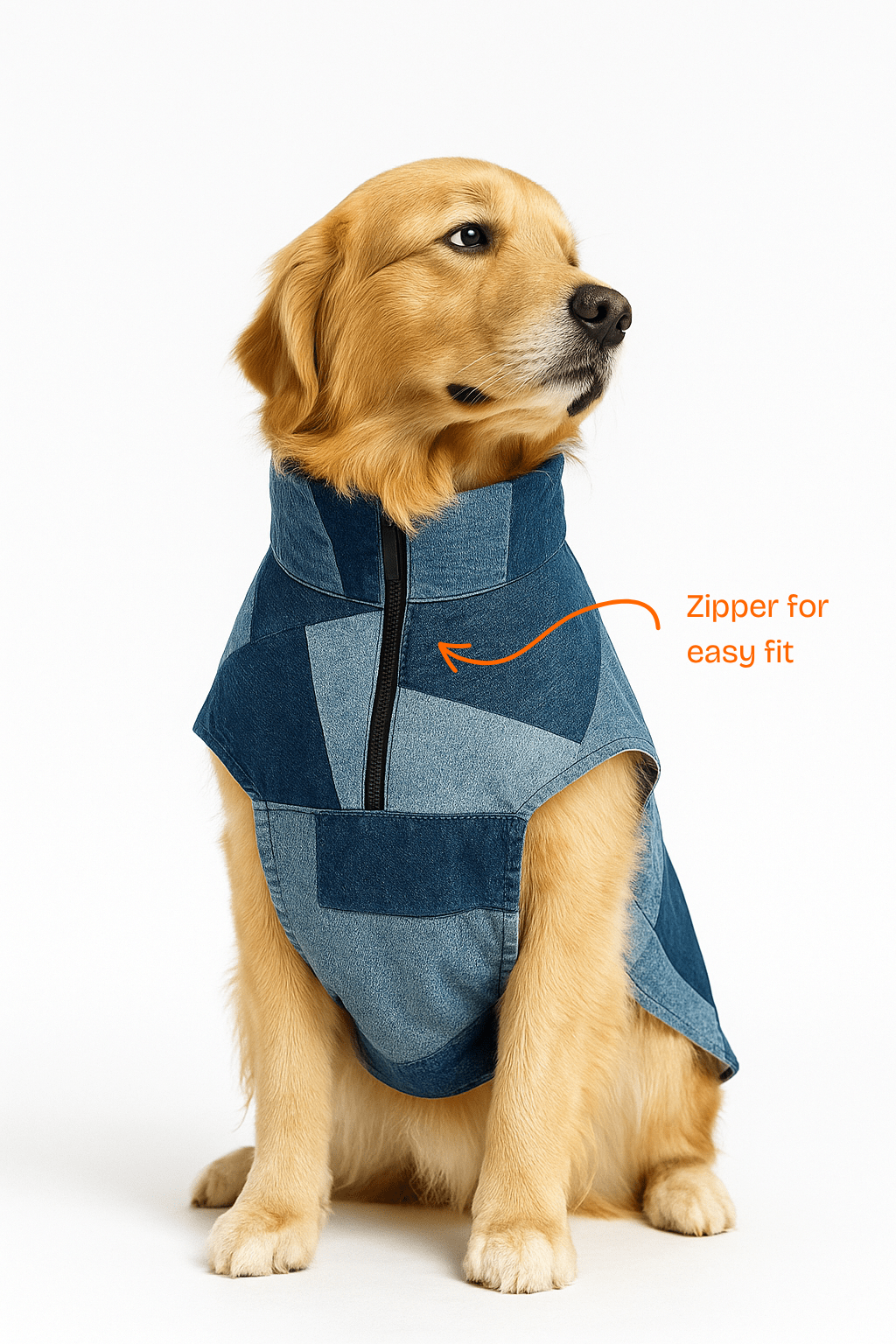 Patchwork Denim Sleeveless Shirt for Large Dogs