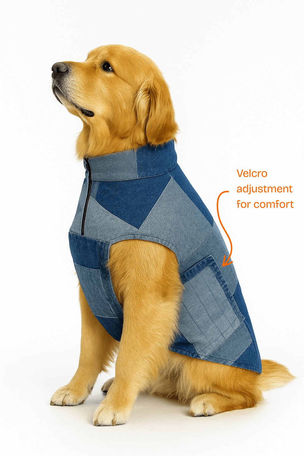 Patchwork Denim Sleeveless Shirt for Large Dogs