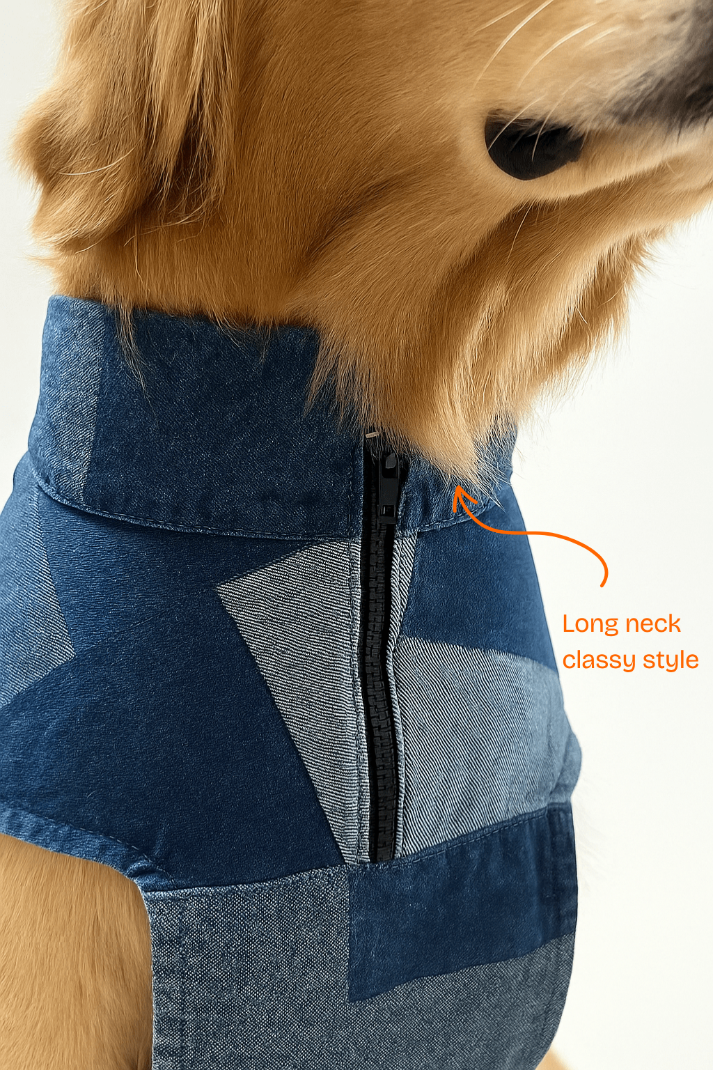 Patchwork Denim Sleeveless Shirt for Large Dogs