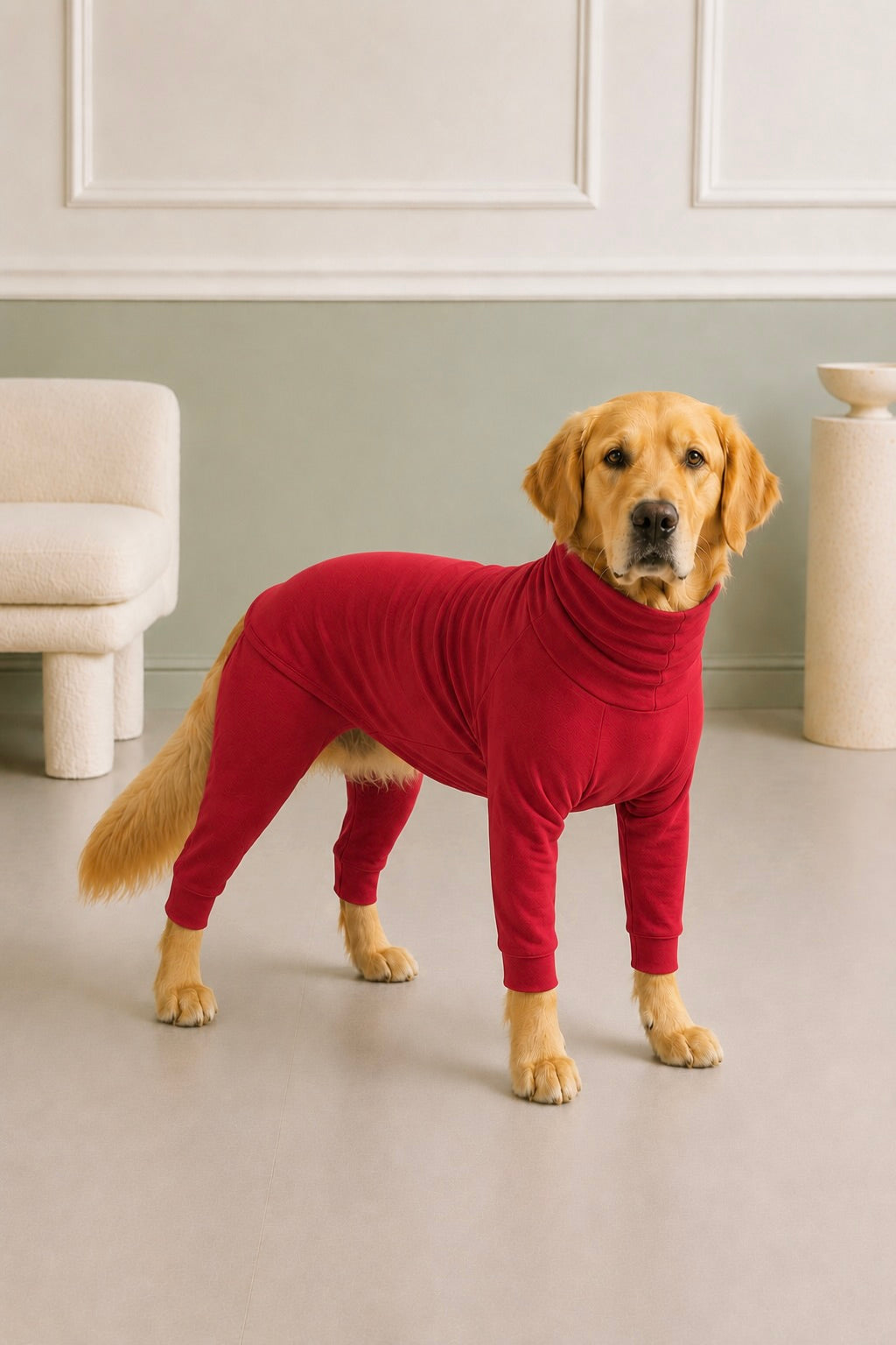 Cherry Red Four-Leg Onesie