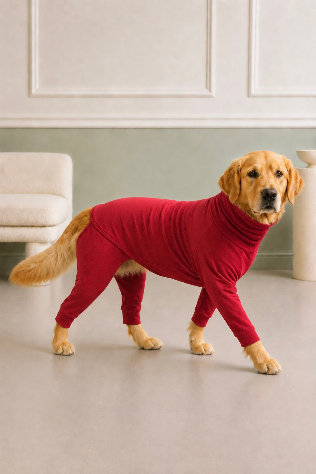 Cherry Red Four-Leg Onesie