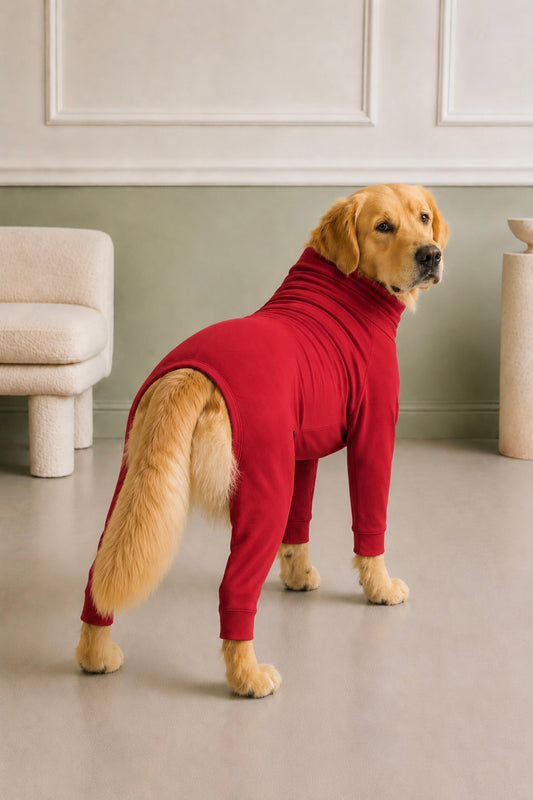 Cherry Red Four-Leg Onesie