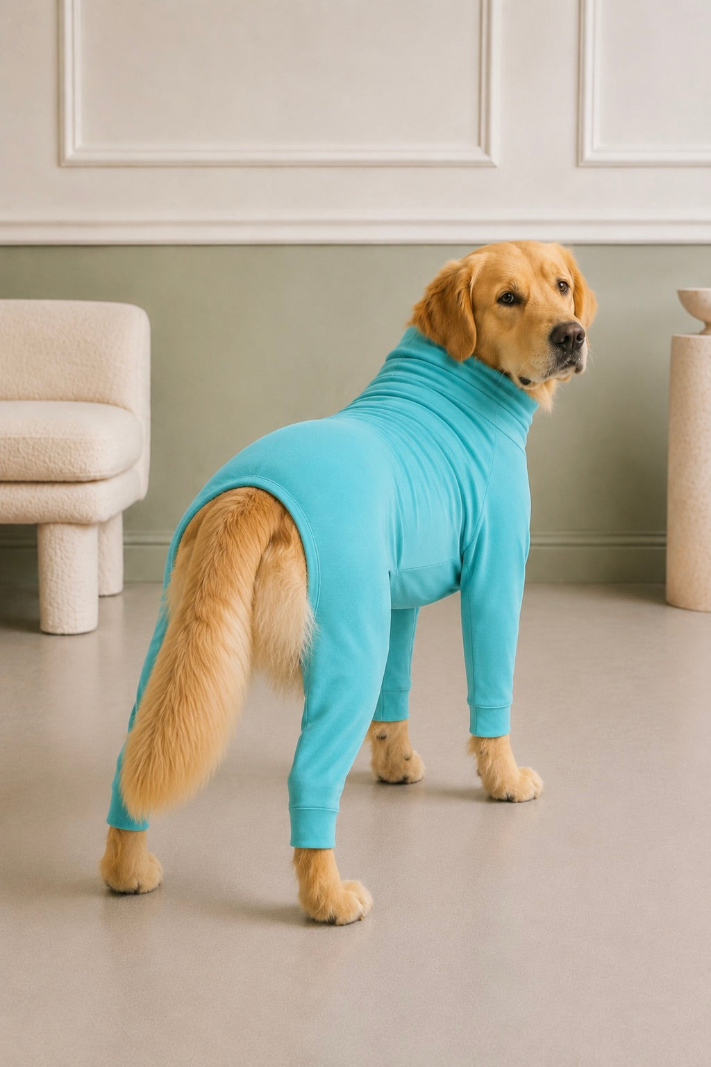 Icy Aqua Four-Leg Onesie