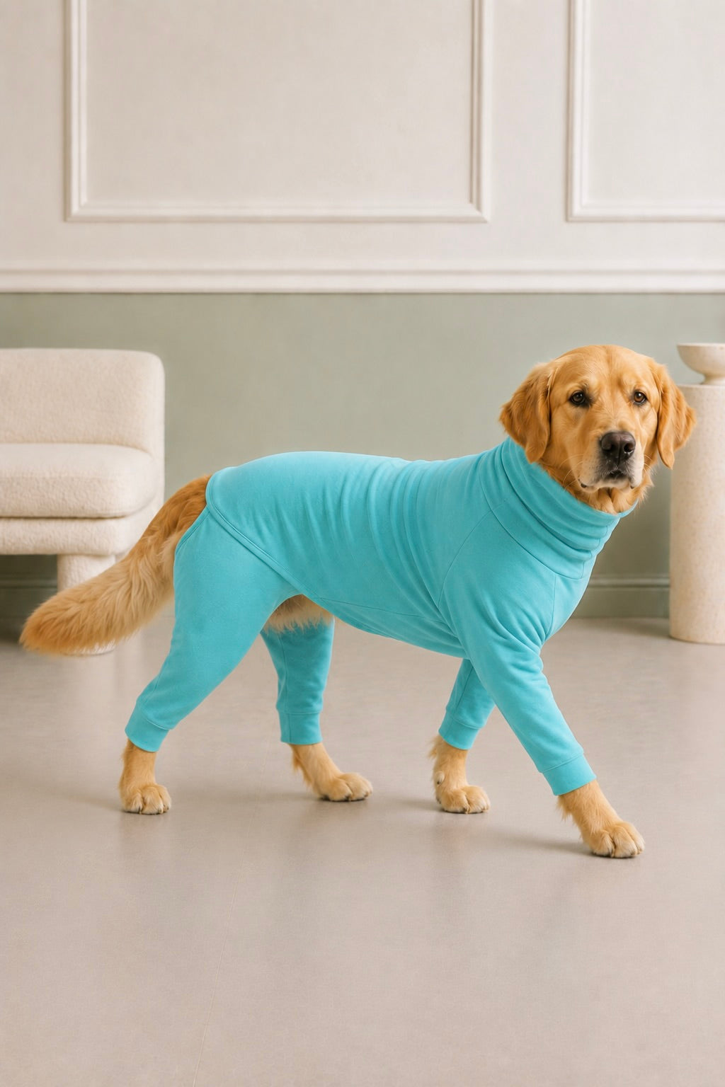 Icy Aqua Four-Leg Onesie