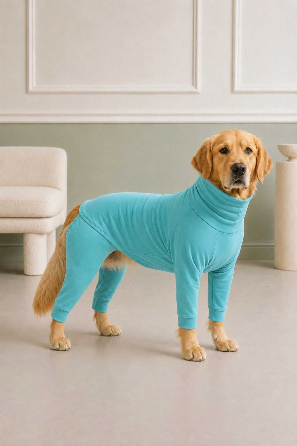 Icy Aqua Four-Leg Onesie