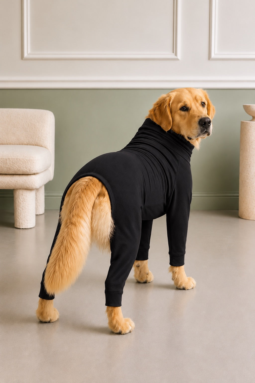 Midnight Black Four-Leg Onesie