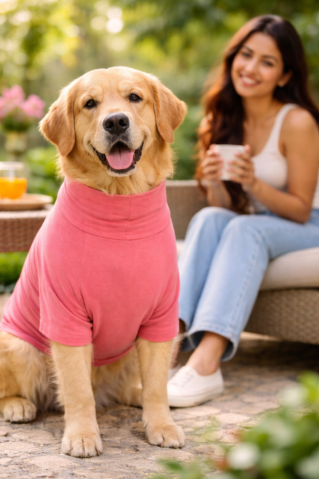 Blush Pink Long Neck T-shirt for Dogs and Cats