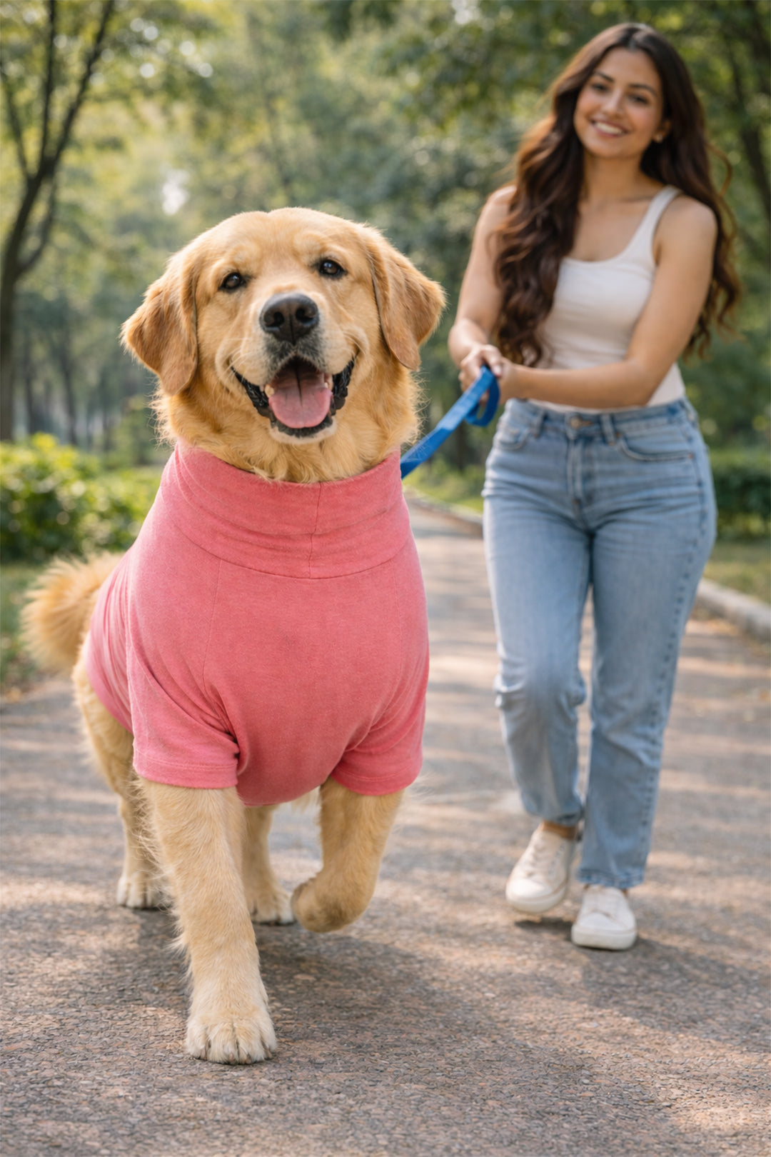 Blush Pink Long Neck T-shirt for Dogs and Cats
