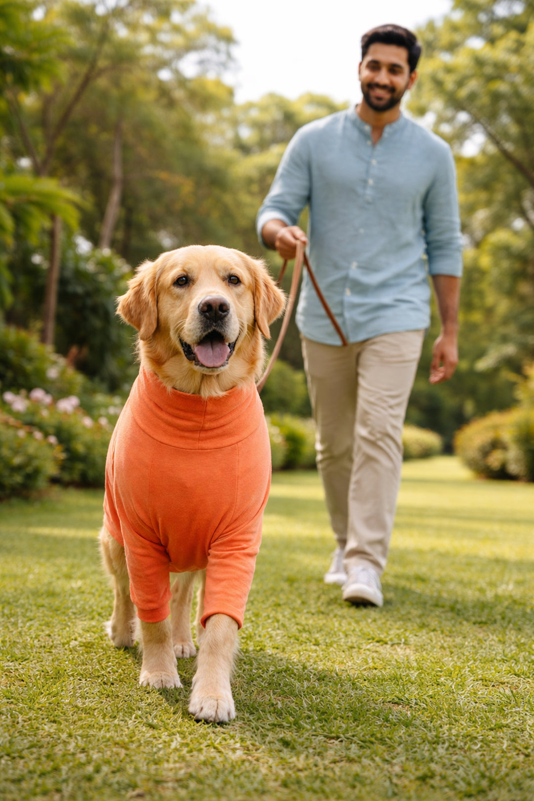 Coral Peach Long Neck T-shirt for Dogs and Cats