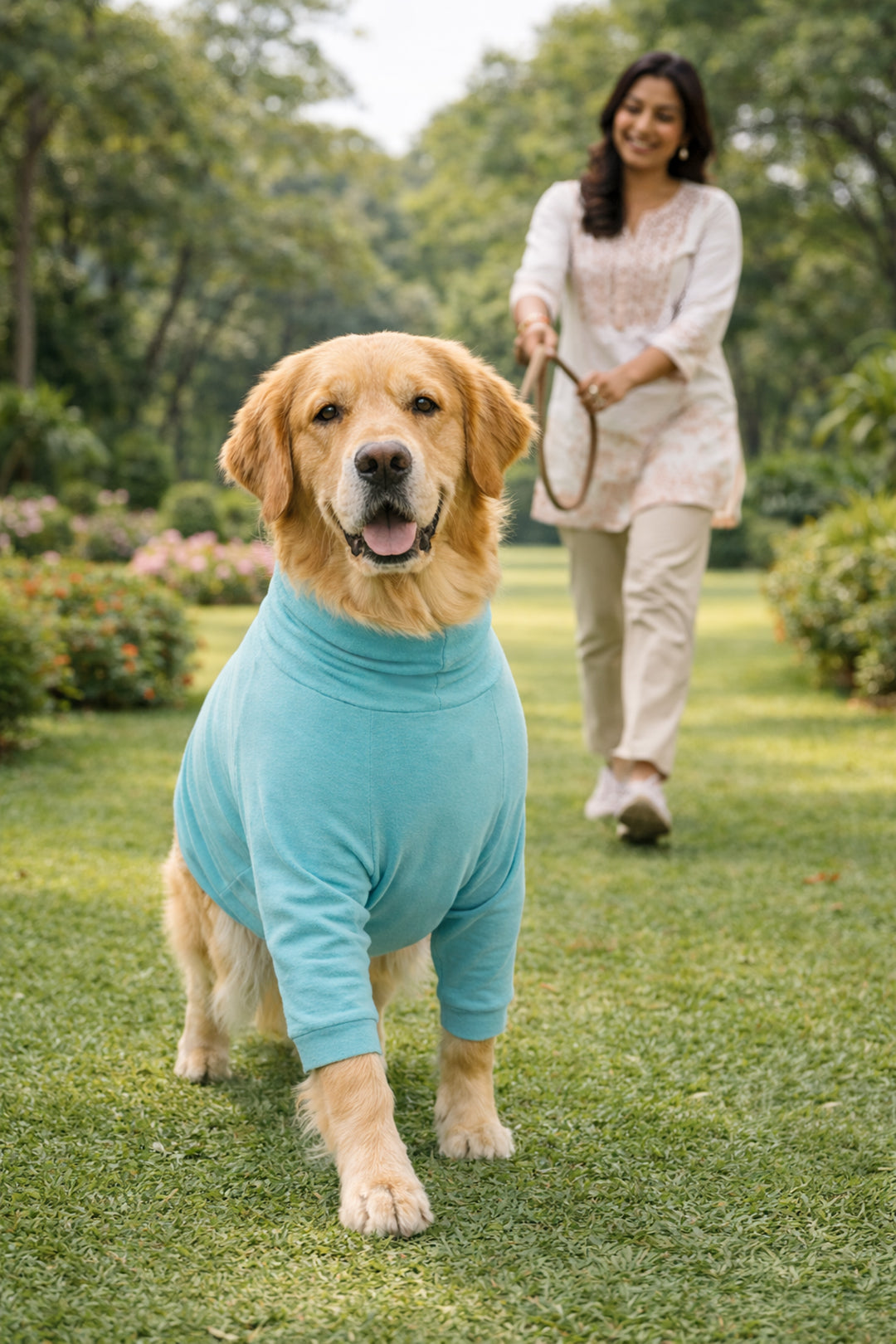 Icy Aqua Long Neck T-shirt for Dogs and Cats