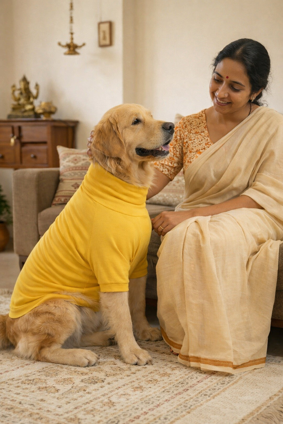 Sunshine Yellow Long Neck T-shirt for Dogs and Cats